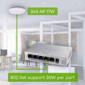 Zyxel GS1005HP Ne-valdomas Gigabit Ethernet (10/100/1000) Maitinimas per Eternetą (PoE) Sidabras