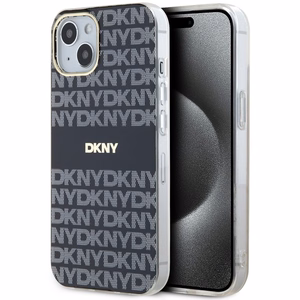 DKNY IML Mono ir juostelės Magnetinis dėklas iPhone 15 Plus / 14 Plus - juoda
