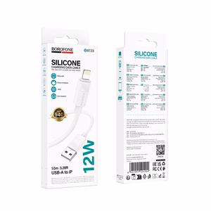 "Borofone" kabelis BX123 Leya - USB-Lightning - 12W 2,4A 1 metras, baltas
