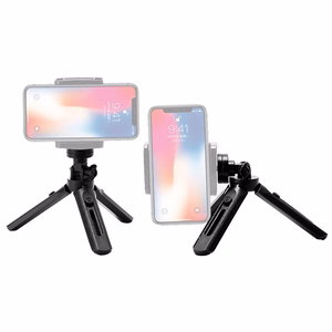 Mini trikojis asmenukių lazda laikiklis telefonui, kamerai ir GoPro, 16-21 cm - juodas