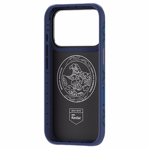 Mėlynas „Benks Magnetic Armor Grid Edge X9“ kevlaro dėklas su metaliniu rėmeliu (C.K.FL.AP.BE.X073), skirtas iPhone 18 Pro Max / iPhone 17 Pro Max