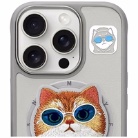 Nimmy Glasses Cool Cat MagSafe dėklas iPhone 16 Pro - pilkas
