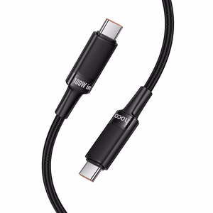 Hoco U153 Extreme USB-C–USB-C laidas, PD, 5 A, 100 W, 1,2 m – juodas