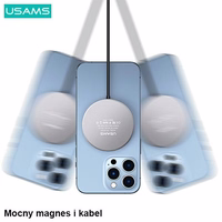 USAMS belaidis įkroviklis US-CD183 magnetic 15W aluminium juodas CD183CDX01