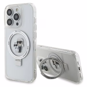 Karl Lagerfeld KLHMP15XHMRSKCH iPhone 15 Pro Max 6.7" белый/белый жёсткий чехол Ring Stand Karl&Choupette MagSafe