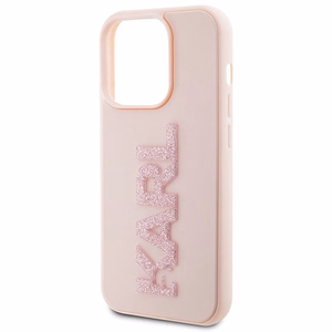 Karl Lagerfeld 3D Rubber Glitter Logo чехол для iPhone 15 Pro Max - розовый