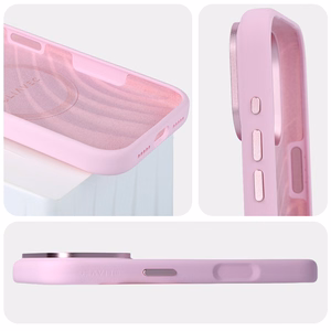 Liavec Silky dėklas su metaliniu kameros rėmeliu, skirtas iPhone 18 Pro Max/17 Pro Max, rožinis