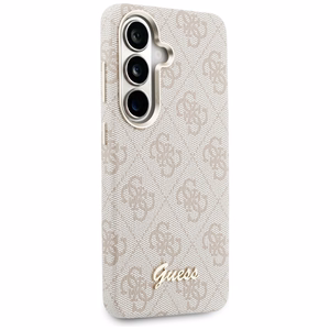 Guess dėklas 4G Script MagSafe skirtas Samsung Galaxy S26 rožinis