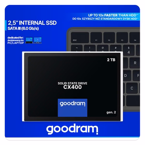 Goodram CX400 SSDPR-CX400-02T-G2 2 TB 2.5" Serial ATA III 3D NAND