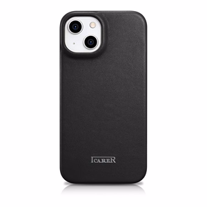 iCarer CE Premium odinis folio dėklas iPhone 14 Plus su MagSafe magnetiniu flipu - juodas