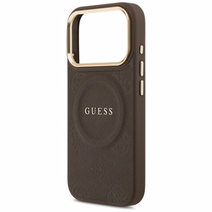 Guess Peony Hot Stamp MagSafe dėklas telefonui iPhone 17 Pro - rudas