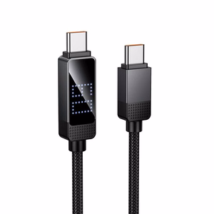 Hoco U154 USB-C–USB-C kabelis su taškinės matricos LCD ekranu, 3 A, 60 W, 1 m, juodas