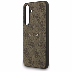 Guess 4G Ring Classic Logo Magnetinis dėklas telefonui Samsung Galaxy S25 FE - ruda