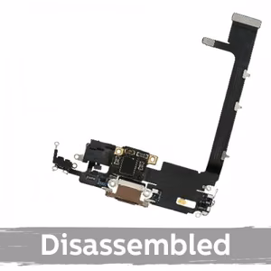 Įkrovimo jungtis suderinama su iPhone 11 Pro Max su Flex / Su IC / matinis auksinis / (100% originali / Naudota)