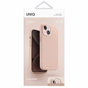 Uniq Lino Hue Magnetinis įkrovimo dėklas telefonui iPhone 15 - rožinė