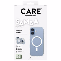 CARE by PanzerGlass Madingas Samba dėklas su baltu Magnetiniu iPhone 17 - Skaidrus