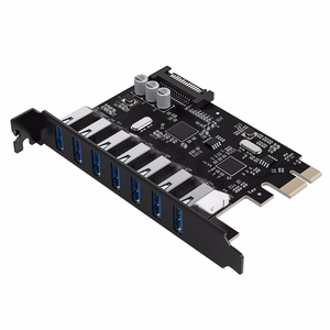 Orico PVU3 PCIe išplėtimo plokštė su 7 USB 3.0 jungtimis, skirta staliniams kompiuteriams – juoda