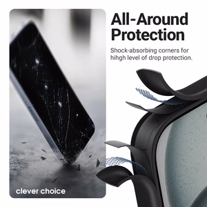Crong Hybrid Frost MAG Cover MagSafe dėklas, skirtas iPhone 17, juodas