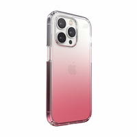 Speck Presidio Perfect-Clear + Ombre - iPhone 14 Pro dėklas with MICROBAN Coating (Clear / Vintage Rose Fade)
