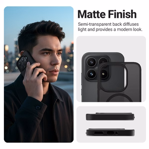 Crong Hybrid Matte Magnetic - Xiaomi 17 MagSafe dėklas (juodas)