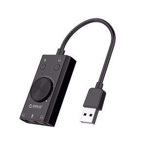 Orico SC2 išorinė daugiafunkcinė garso plokštė su USB-A - juoda