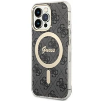 Guess GUHMP13LH4STK iPhone 13 Pro / 13 6.1" juodas/juodas kietas dėklas 4G MagSafe