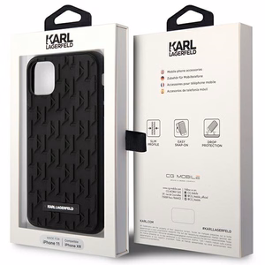 Karl Lagerfeld KLHCN61RUPKLPK 3D Monogram dėklas, skirtas iPhone 11 / XR 6.1", juodas