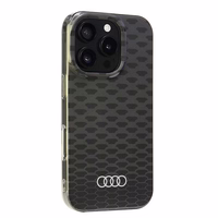 Audi IML Siuvinėjimo raštas Magnetinis iPhone 16 Pro 6.3" juodas/juodas kietas dėklas AU-IMLMIP16P-Q5/D3-BK