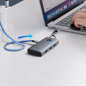 Orico PW11-5P USB-C Hub prijungimo stotelė 1x USB-A 3.0 + 2x USB-A 2.0 + 1x USB-C PD + 1x HDMI - pilka