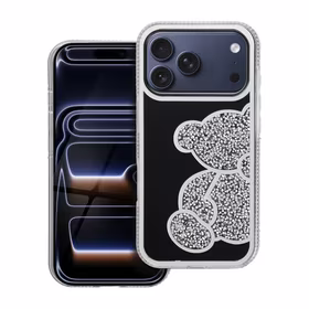 TEDDY BEAR dėklas telefonui IPHONE 17 Pro sidabrinis