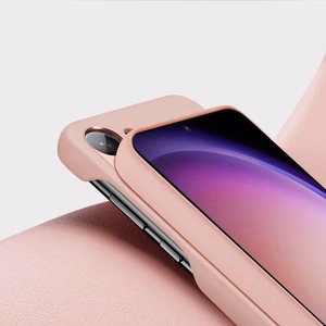 Dux Ducis Grit dėklas Samsung Galaxy S23+ eleganti dėklas iš dirbtinės odos rožinė