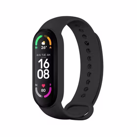 Silikoninis dirželis XIAOMI Mi Band 5 / 6 / 7 juodas (01)