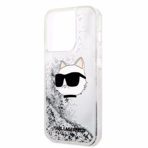 Karl Lagerfeld KLHCP14LLNHCCS iPhone 14 Pro 6.1" kietasis dėklas sidabrinis/sidabrinis Blizgus Choupette Head