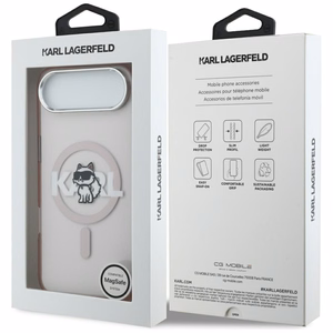 Karl Lagerfeld IML Choupette Sketch Logo MagSafe dėklas telefonui iPhone 17 Air - rožinė