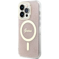 Guess GUHMP14LH4STP iPhone 14 Pro 6.1" rožinis/rožinis kietas dėklas 4G MagSafe
