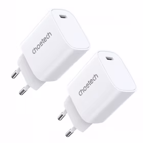 Įkroviklis Choetech "Q5004" baltas (USB-C / 20W) (2vnt)