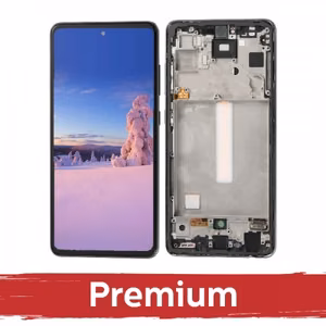 LCD Ekranas suderinamas su Samsung A528 A52s su rėmeliu / Awesome Black / OEM