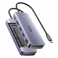 UNITEK AKTYVUSIS KONCENTRATORIUS USB-C 10GBPS, M.2, HDMI, PD 100W
