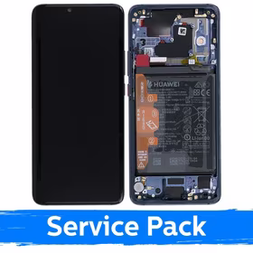 Ekranas skirtas Huawei Mate 20 Pro su rėmeliu / Blue / (Service Pack)