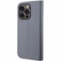 Karl Lagerfeld KLBKP14XSANKCPG iPhone 14 Pro Max 6.7" Dėklas telefonui (m) - sidabro (m) Saffiano Monograma Karl & Choupette