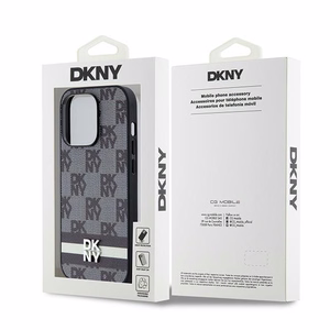 DKNY odinis languotas mono raštas ir spausdintos juostelės dėklas iPhone 14 Pro - juodas