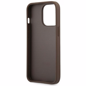 Guess GUHCP14X4GMGBR iPhone 14 Pro Max 6,7 kietas dėklas 4G Big Metal Logo - rudas
