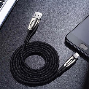 Joyroom Sharp serijos S-M411 USB-A / Lightning 3A kabelis 1.2m su įkrovimo indikacija - juodas