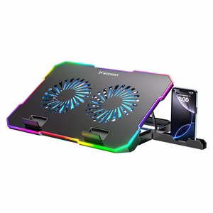 Wozinsky WDCX-A26 NitroCool RGB žaidimų nešiojamojo kompiuterio aušinimo kilimėlis juodas