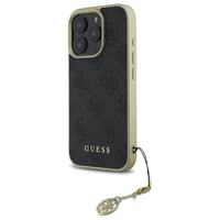 Guess 4G Charms Kolekcijos dėklas iPhone 16 Pro - juodas