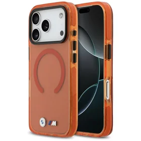 BMW M IML Shockproof Metal Logos MagSafe Case for iPhone 17 Pro Max - Pro Orange