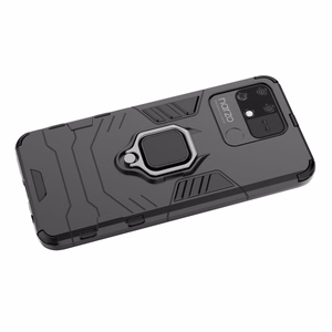 Ring Armor tvirtas hibridinis dėklas su magnetiniu laikikliu Realme Narzo 50A Juodas