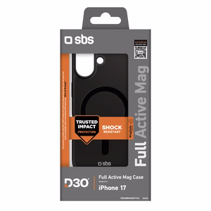 SBS Full Active Magnetinis dėklas su D3O technologija iPhone 17 - juodas
