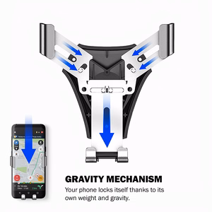 Гравитационный автомобильный держатель Crong Gravity Auto-Clip для телефонов 4.7–6.5", чёрный