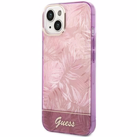 Guess GUHCP14MHGJGHP iPhone 14 Plus 6.7 "rožinis/rožinis kietas dėklas Jungle Collection